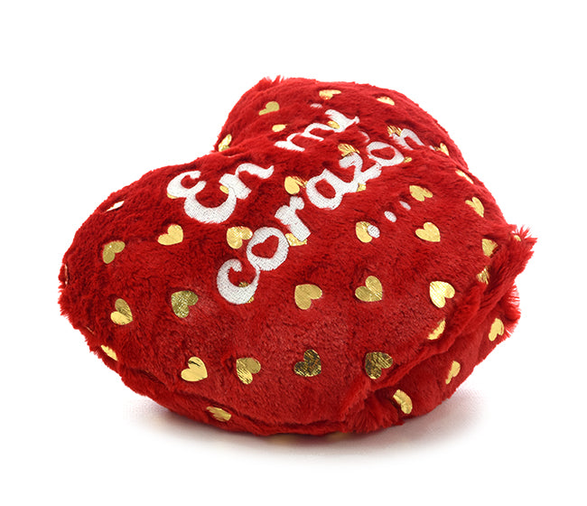 CORAZON REVERSIBLE 2 FRASES CON DORADO 25CM