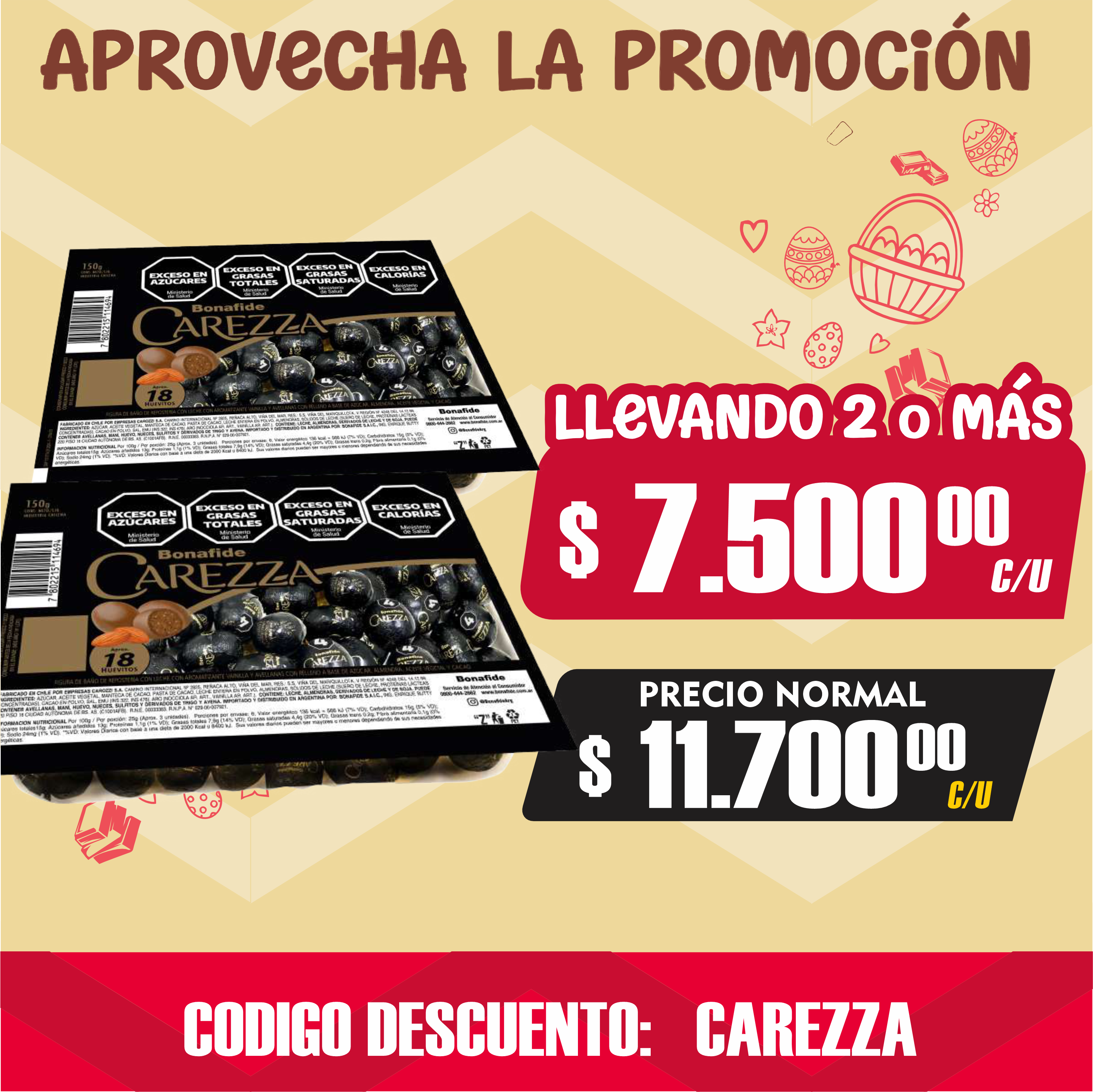 BONAFIDE BANDEJA HUEVO CAREZZA X150 GR