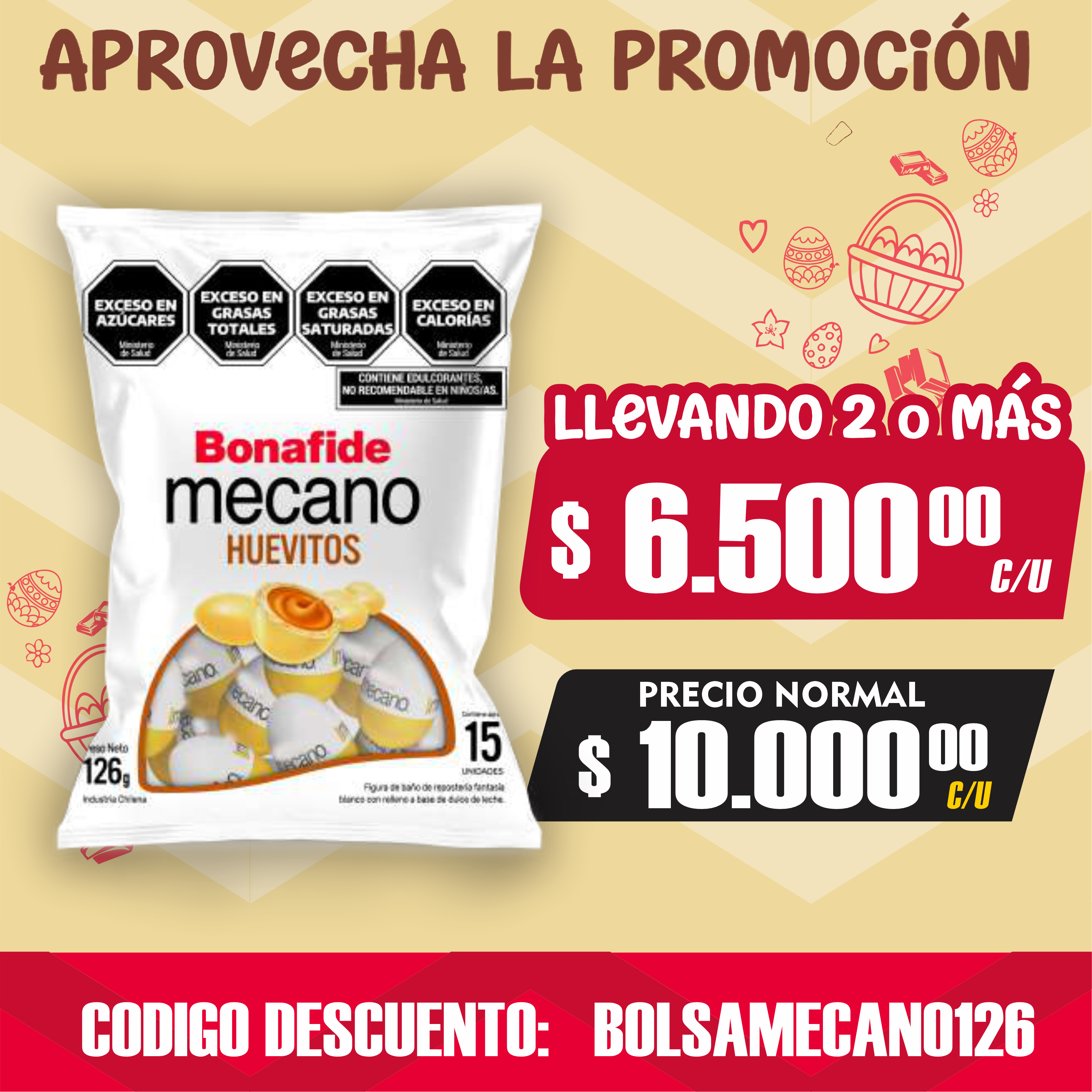BONAFIDE BOLSA HUEVO MECANO BLANCO x 126 GR