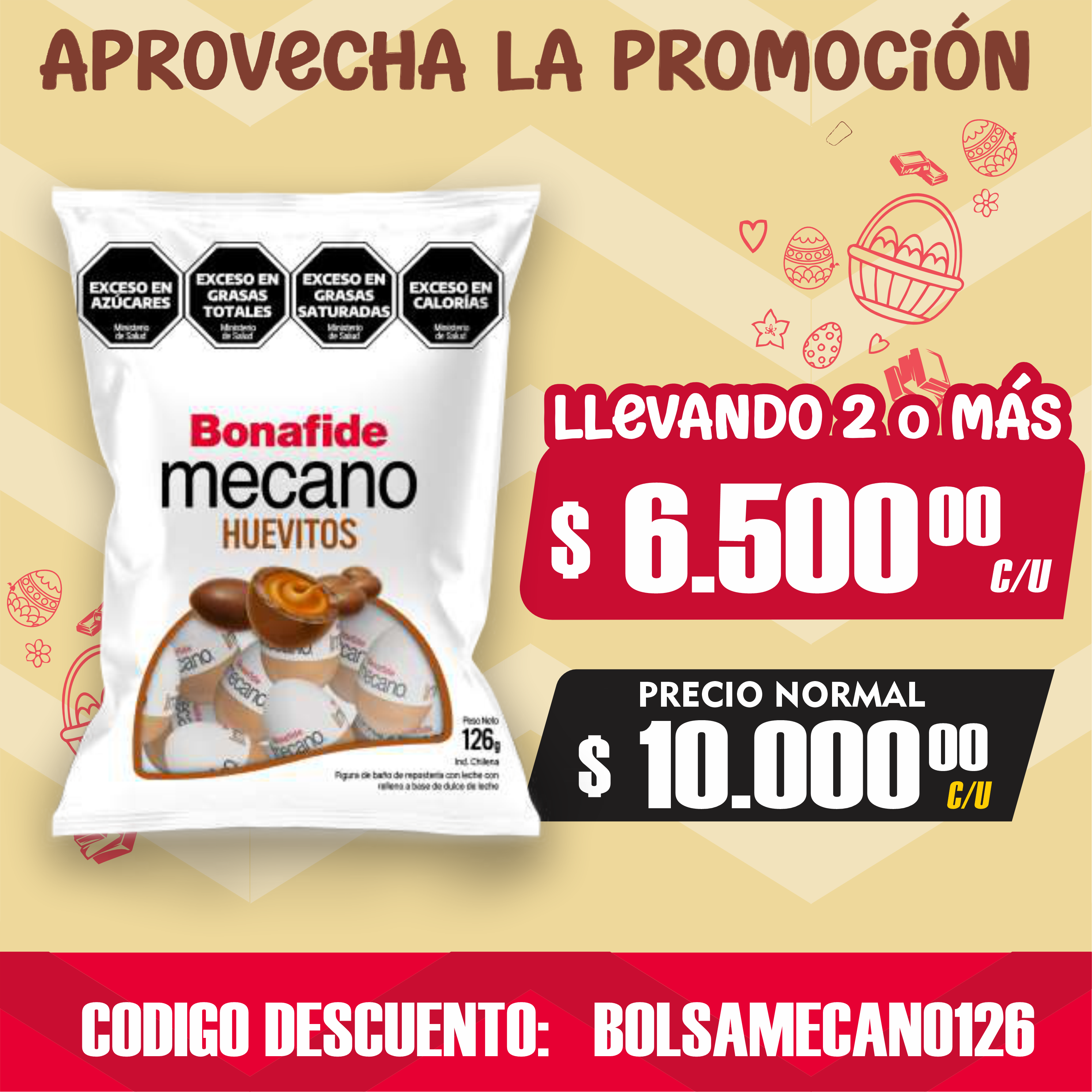 BONAFIDE BOLSA HUEVO MECANO LECHE x 126 GR